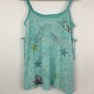Moon and Stars Turquoise Side Tie Tank